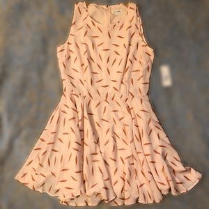 Light Pink Flow Mini Dress, pink feathers, light